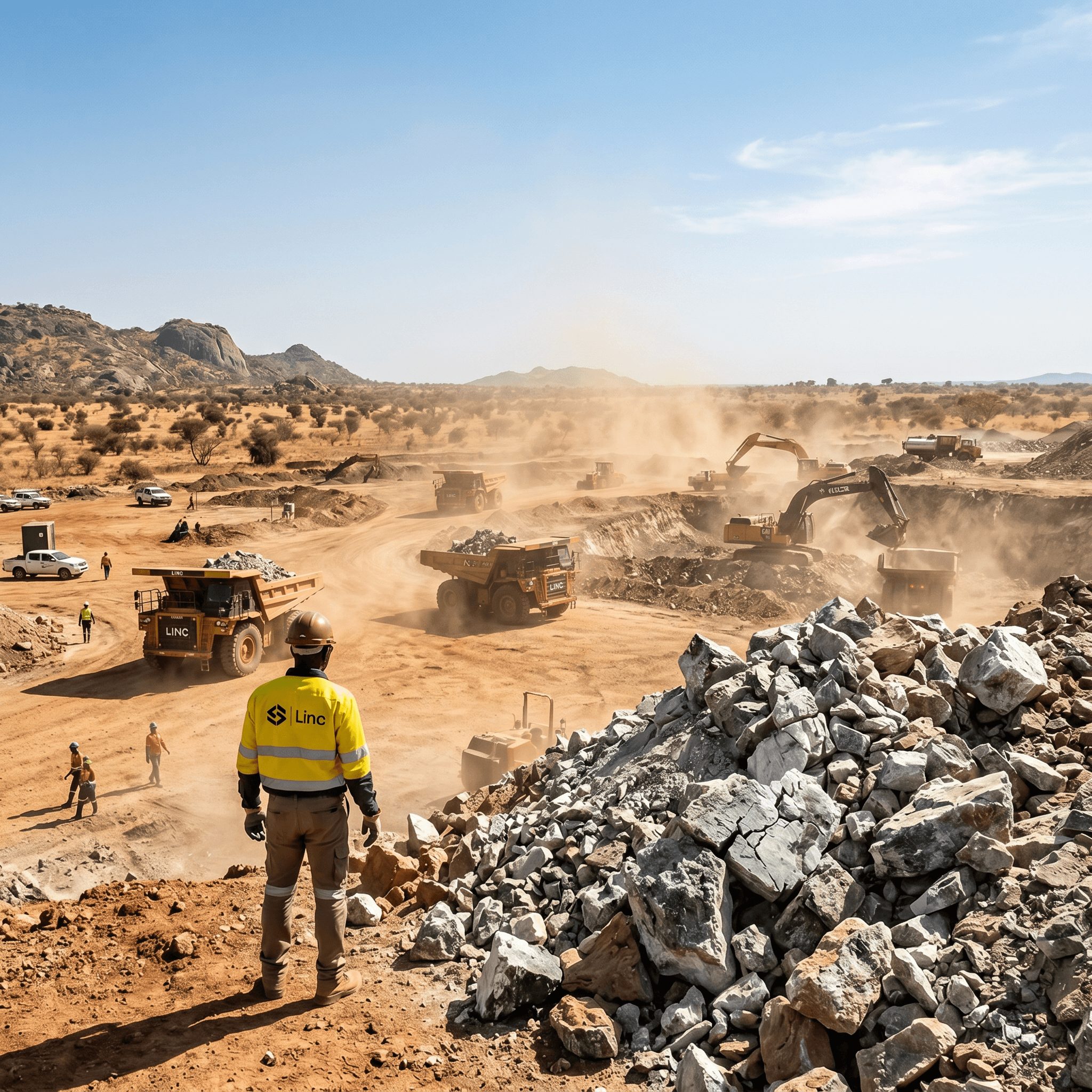 Open-cast mining landscape, Nigerian highlands